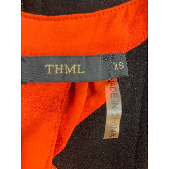 Anthropologie THML Orange Embroidered Boho Halter Maxi Dress size Small EUC - Picture 11 of 13